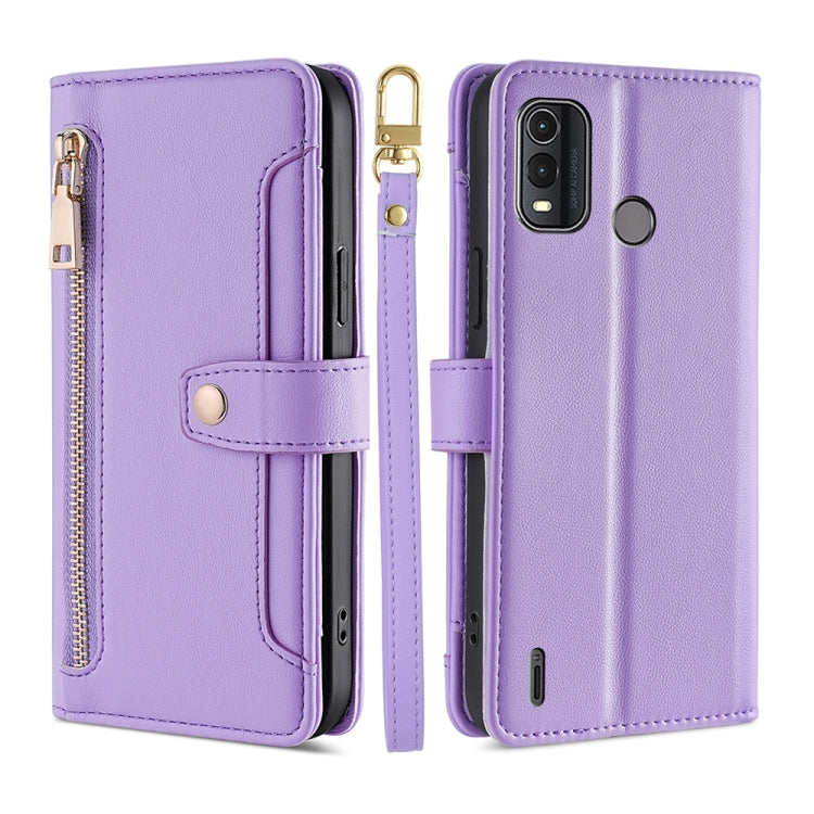 Lite Sheep Texture Cross-body Zipper Wallet Leather Phone Case, For Nokia G11 Plus, For Nokia G42 5G, For Nokia C02 TA-1522, For Nokia C300 4G US Edition, For Nokia C110 4G