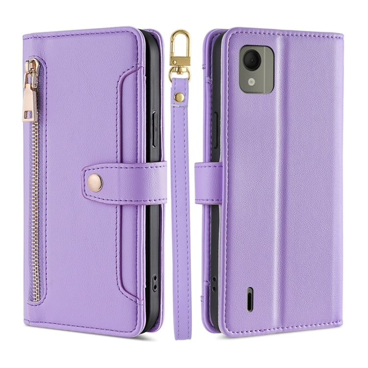 Lite Sheep Texture Cross-body Zipper Wallet Leather Phone Case, For Nokia G11 Plus, For Nokia G42 5G, For Nokia C02 TA-1522, For Nokia C300 4G US Edition, For Nokia C110 4G