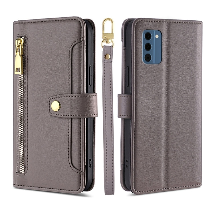 Lite Sheep Texture Cross-body Zipper Wallet Leather Phone Case, For Nokia G11 Plus, For Nokia G42 5G, For Nokia C02 TA-1522, For Nokia C300 4G US Edition, For Nokia C110 4G