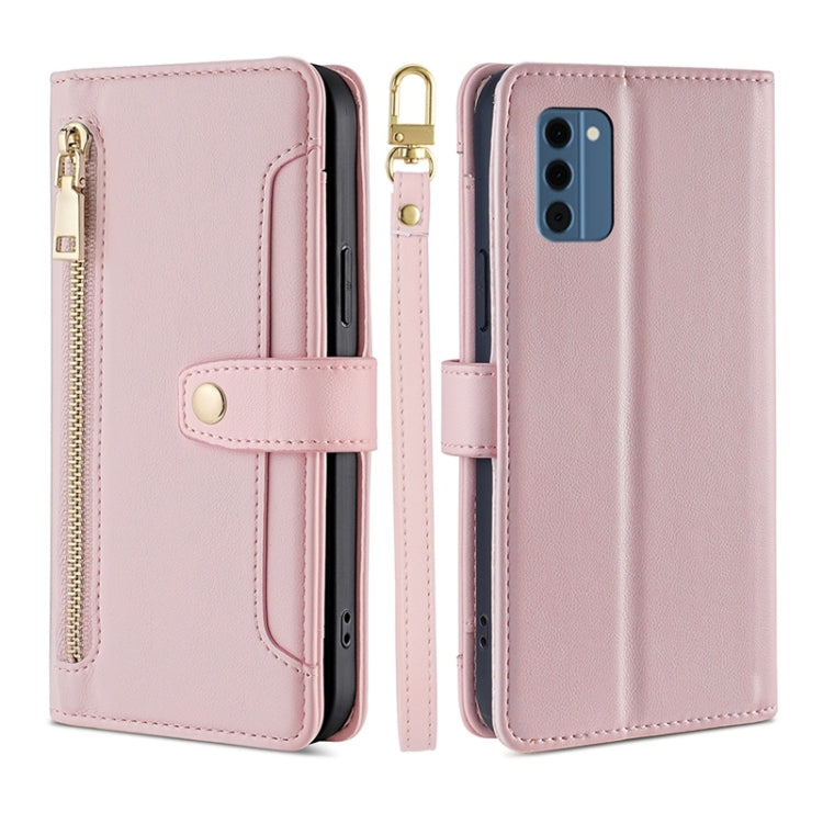 Lite Sheep Texture Cross-body Zipper Wallet Leather Phone Case, For Nokia G11 Plus, For Nokia G42 5G, For Nokia C02 TA-1522, For Nokia C300 4G US Edition, For Nokia C110 4G