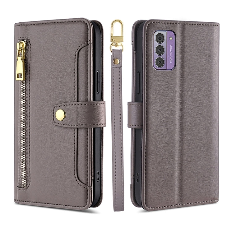 Lite Sheep Texture Cross-body Zipper Wallet Leather Phone Case, For Nokia G11 Plus, For Nokia G42 5G, For Nokia C02 TA-1522, For Nokia C300 4G US Edition, For Nokia C110 4G