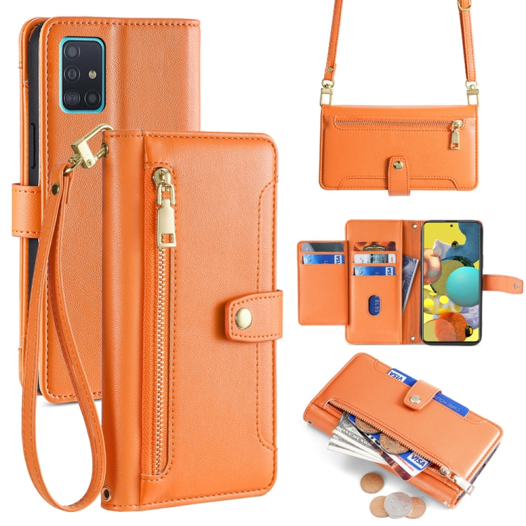 Sheep Texture Cross-body Zipper Wallet Leather Phone Case, For Samsung Galaxy A22 5G, For Samsung Galaxy S21 FE 5G, For Samsung Galaxy S21 5G, For Samsung Galaxy A32 4G, For Samsung Galaxy S21+ 5G, For Samsung Galaxy S21 Ultra 5G, For Samsung Galaxy A1...