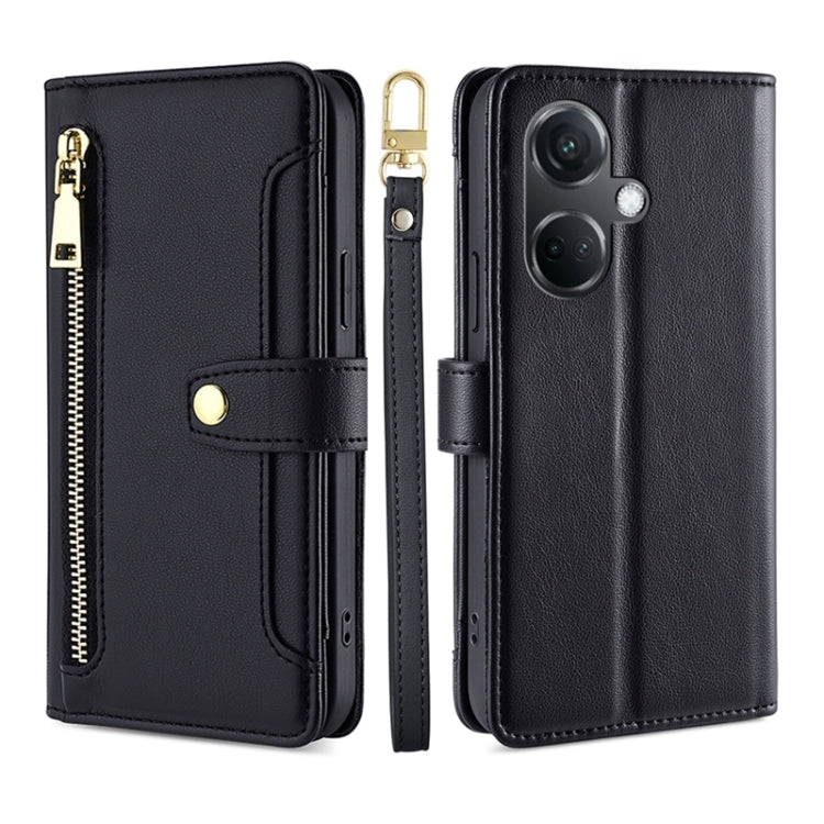 Sheep Texture Cross-body Zipper Wallet Leather Phone Case, For OnePlus Ace 3V 5G, For OnePlus Nord CE4, For OnePlus Ace 2 Pro, For OnePlus Nord CE3 5G, For OnePlus Nord CE 3 Lite 5G