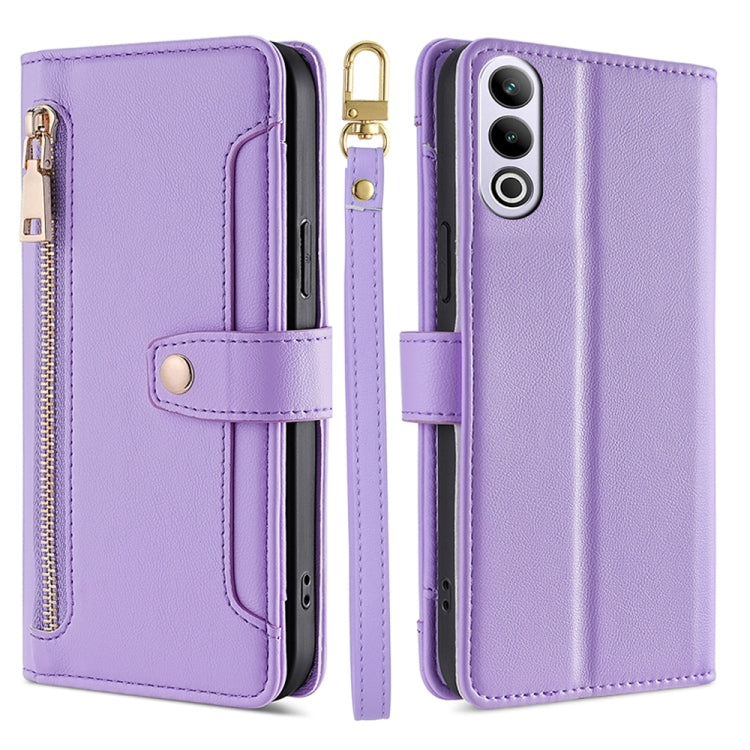 Sheep Texture Cross-body Zipper Wallet Leather Phone Case, For OnePlus Ace 3V 5G, For OnePlus Nord CE4, For OnePlus Ace 2 Pro, For OnePlus Nord CE3 5G, For OnePlus Nord CE 3 Lite 5G