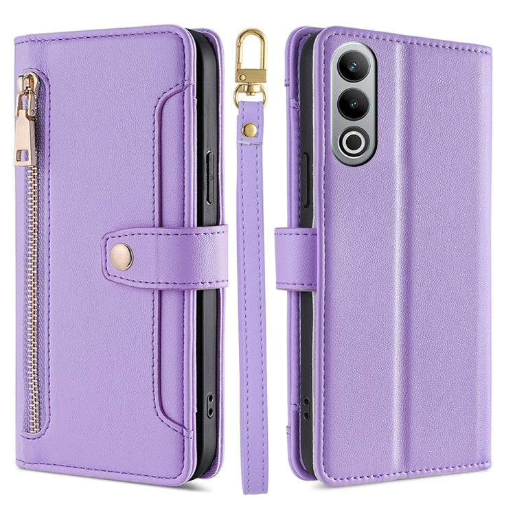 Sheep Texture Cross-body Zipper Wallet Leather Phone Case, For OnePlus Ace 3V 5G, For OnePlus Nord CE4, For OnePlus Ace 2 Pro, For OnePlus Nord CE3 5G, For OnePlus Nord CE 3 Lite 5G