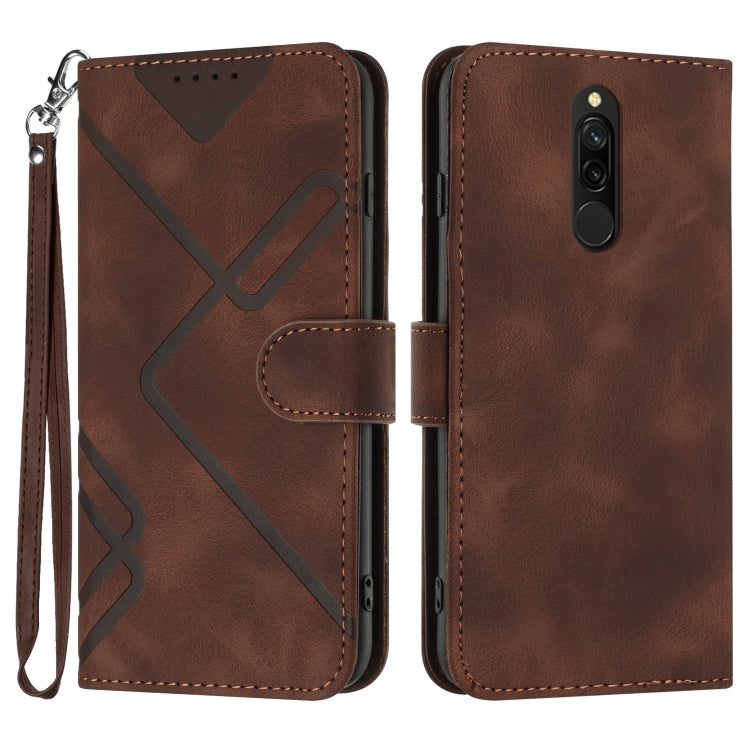 Line Pattern Skin Feel Leather Phone Case, For Xiaomi Mi 10T 5G/10T Pro 5G, For Xiaomi Redmi Note 9 Global/10X 4G, For Xiaomi Redmi Note 9 Pro, For Xiaomi Redmi Note 8T, For Xiaomi Redmi 8, For Xiaomi Redmi Note 8, For Xiaomi Redmi Note 8 Pro          ...