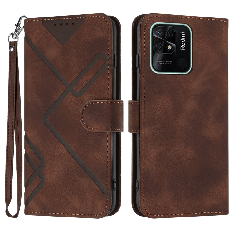 Line Pattern Skin Feel Leather Phone Case, For Xiaomi Poco M5, For Xiaomi Poco M5s 4G Global, For Xiaomi Redmi Note 11 Pro 4G/5G Global, For Xiaomi Redmi Note 11SE 4G India, For Xiaomi Redmi 10 Power, For Xiaomi Redmi 10A 4G                            ...