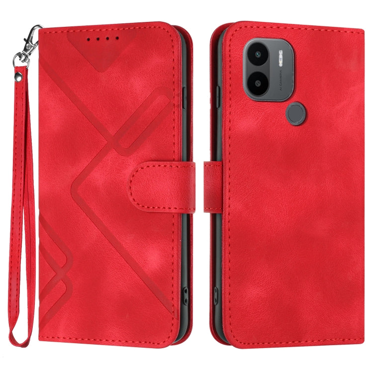 Line Pattern Skin Feel Leather Phone Case, For Xiaomi Redmi Note 12 4G Global, For Xiaomi Redmi Note 12 Pro+ 4G/5G Global, For Xiaomi Redmi Note 12 5G Global, For Xiaomi 13 Pro, For Xiaomi 13, For Xiaomi Redmi A1+, For Xiaomi Civi 2                    ...