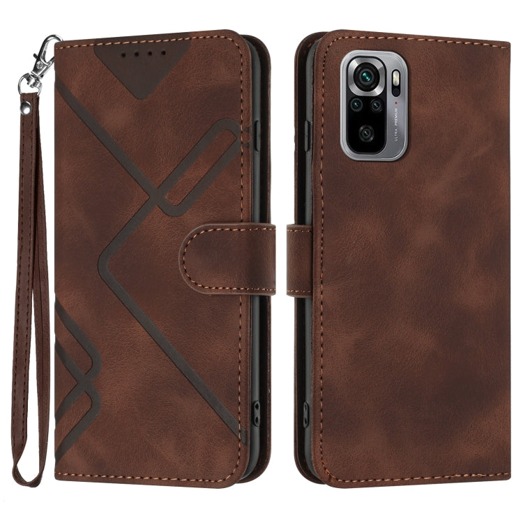 Line Pattern Skin Feel Leather Phone Case, For Xiaomi Redmi Note 10S 4G Global, For Xiaomi Redmi Note 10 Pro Max, For Xiaomi Redmi Note 10 Pro 4G Global, For Xiaomi Redmi Note 10 4G Global, For Xiaomi Poco M3/Redmi 9T, For Xiaomi Mi 11                 ...