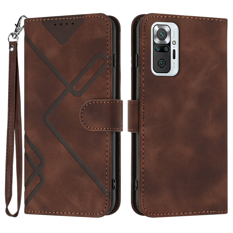 Line Pattern Skin Feel Leather Phone Case, For Xiaomi Redmi Note 10S 4G Global, For Xiaomi Redmi Note 10 Pro Max, For Xiaomi Redmi Note 10 Pro 4G Global, For Xiaomi Redmi Note 10 4G Global, For Xiaomi Poco M3/Redmi 9T, For Xiaomi Mi 11                 ...