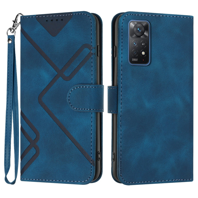 Line Pattern Skin Feel Leather Phone Case, For Xiaomi Poco M5, For Xiaomi Poco M5s 4G Global, For Xiaomi Redmi Note 11 Pro 4G/5G Global, For Xiaomi Redmi Note 11SE 4G India, For Xiaomi Redmi 10 Power, For Xiaomi Redmi 10A 4G                            ...
