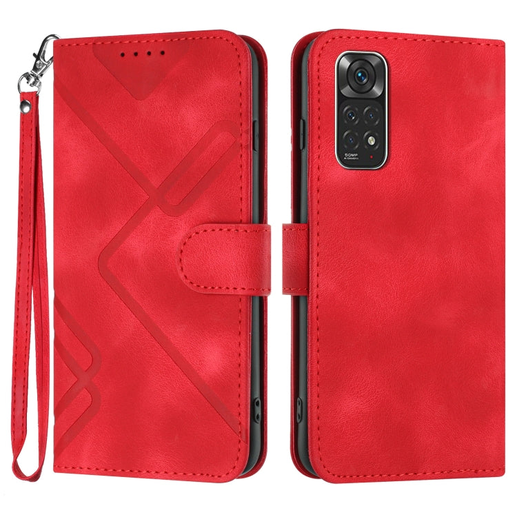 Line Pattern Skin Feel Leather Phone Case, For Xiaomi Poco M5, For Xiaomi Poco M5s 4G Global, For Xiaomi Redmi Note 11 Pro 4G/5G Global, For Xiaomi Redmi Note 11SE 4G India, For Xiaomi Redmi 10 Power, For Xiaomi Redmi 10A 4G                            ...