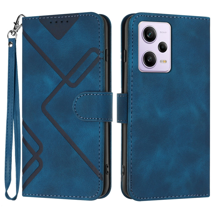 Line Pattern Skin Feel Leather Phone Case, For Xiaomi Redmi Note 12 4G Global, For Xiaomi Redmi Note 12 Pro+ 4G/5G Global, For Xiaomi Redmi Note 12 5G Global, For Xiaomi 13 Pro, For Xiaomi 13, For Xiaomi Redmi A1+, For Xiaomi Civi 2                    ...