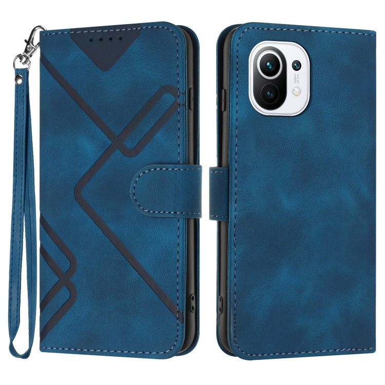 Line Pattern Skin Feel Leather Phone Case, For Xiaomi Redmi Note 10S 4G Global, For Xiaomi Redmi Note 10 Pro Max, For Xiaomi Redmi Note 10 Pro 4G Global, For Xiaomi Redmi Note 10 4G Global, For Xiaomi Poco M3/Redmi 9T, For Xiaomi Mi 11                 ...
