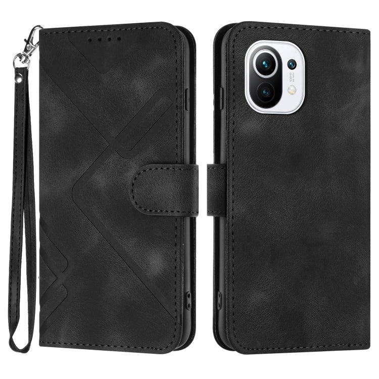 Line Pattern Skin Feel Leather Phone Case, For Xiaomi Redmi Note 10S 4G Global, For Xiaomi Redmi Note 10 Pro Max, For Xiaomi Redmi Note 10 Pro 4G Global, For Xiaomi Redmi Note 10 4G Global, For Xiaomi Poco M3/Redmi 9T, For Xiaomi Mi 11                 ...