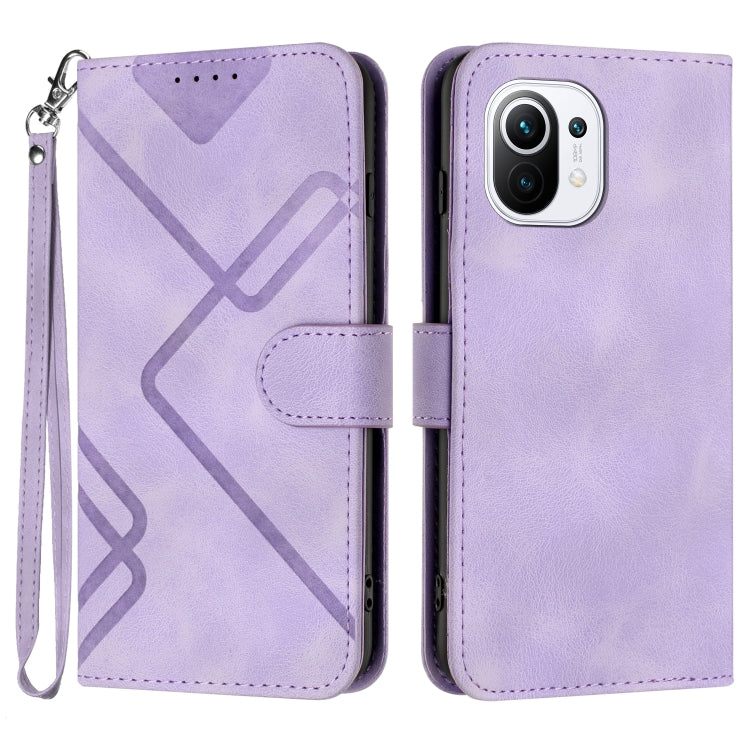 Line Pattern Skin Feel Leather Phone Case, For Xiaomi Redmi Note 10S 4G Global, For Xiaomi Redmi Note 10 Pro Max, For Xiaomi Redmi Note 10 Pro 4G Global, For Xiaomi Redmi Note 10 4G Global, For Xiaomi Poco M3/Redmi 9T, For Xiaomi Mi 11                 ...