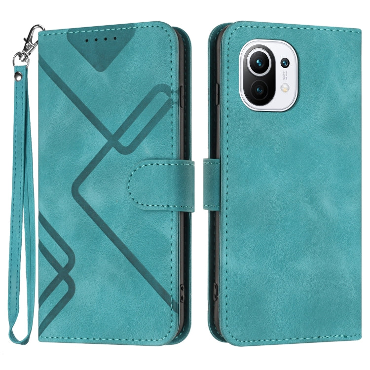 Line Pattern Skin Feel Leather Phone Case, For Xiaomi Redmi Note 10S 4G Global, For Xiaomi Redmi Note 10 Pro Max, For Xiaomi Redmi Note 10 Pro 4G Global, For Xiaomi Redmi Note 10 4G Global, For Xiaomi Poco M3/Redmi 9T, For Xiaomi Mi 11                 ...