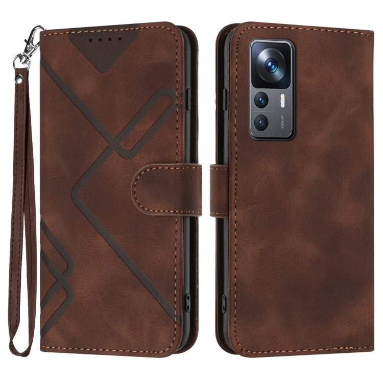 Line Pattern Skin Feel Leather Phone Case, For Xiaomi Redmi Note 12 4G Global, For Xiaomi Redmi Note 12 Pro+ 4G/5G Global, For Xiaomi Redmi Note 12 5G Global, For Xiaomi 13 Pro, For Xiaomi 13, For Xiaomi Redmi A1+, For Xiaomi Civi 2                    ...