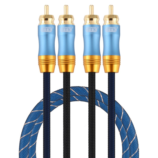 EMK 2 x RCA Male to 2 x RCA Male Gold Plated Connector Nylon Braid Coaxial Audio Cable for TV / Amplifier / Home Theater / DVD, 1m, 1.5m, 2m, 3m, 5m