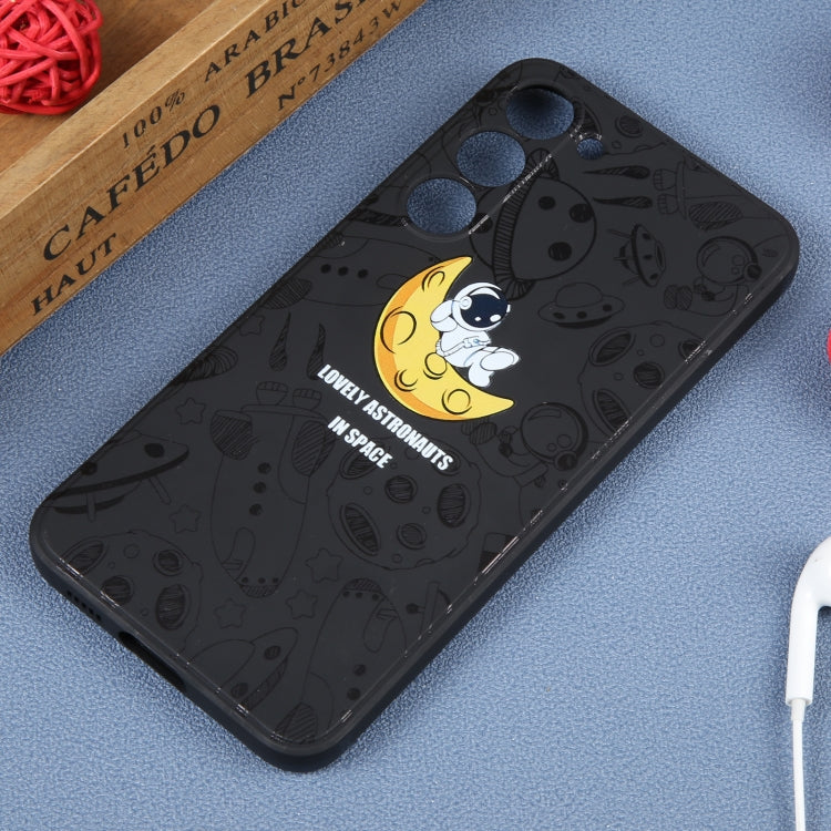 Astronaut Pattern Silicone Straight Edge Phone Case, For Samsung Galaxy S21 Ultra 5G, For Samsung Galaxy A24, For Samsung Galaxy A14, For Samsung Galaxy S20, For Samsung Galaxy A34 5G, For Samsung Galaxy S20+
