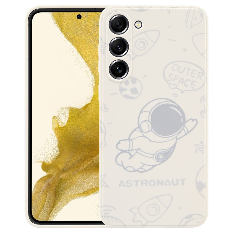 Astronaut Pattern Silicone Straight Edge Phone Case, For Samsung Galaxy S21 Ultra 5G, For Samsung Galaxy A24, For Samsung Galaxy A14, For Samsung Galaxy S20, For Samsung Galaxy A34 5G, For Samsung Galaxy S20+