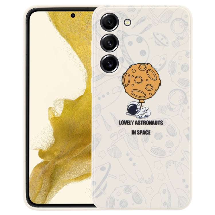Astronaut Pattern Silicone Straight Edge Phone Case, For Samsung Galaxy S21 Ultra 5G, For Samsung Galaxy A24, For Samsung Galaxy A14, For Samsung Galaxy S20, For Samsung Galaxy A34 5G, For Samsung Galaxy S20+