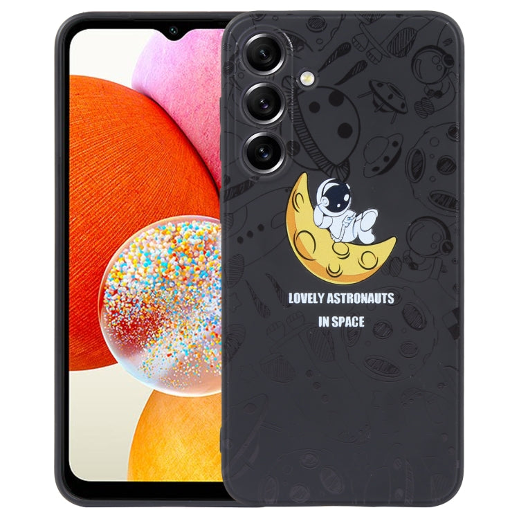 Astronaut Pattern Silicone Straight Edge Phone Case, For Samsung Galaxy S21 Ultra 5G, For Samsung Galaxy A24, For Samsung Galaxy A14, For Samsung Galaxy S20, For Samsung Galaxy A34 5G, For Samsung Galaxy S20+