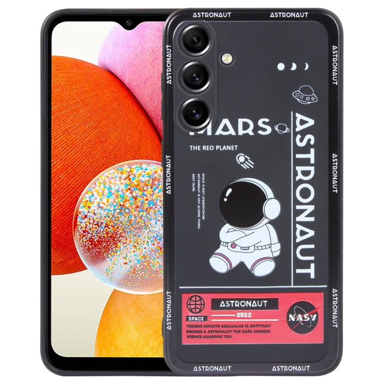 Astronaut Pattern Silicone Straight Edge Phone Case, For Samsung Galaxy S21 Ultra 5G, For Samsung Galaxy A24, For Samsung Galaxy A14, For Samsung Galaxy S20, For Samsung Galaxy A34 5G, For Samsung Galaxy S20+