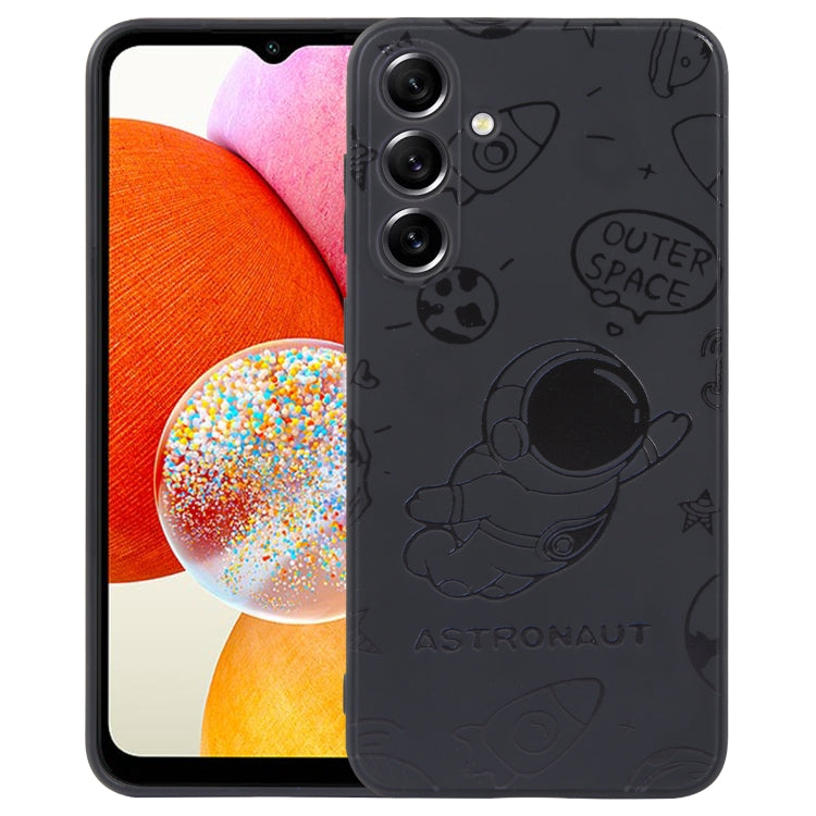 Astronaut Pattern Silicone Straight Edge Phone Case, For Samsung Galaxy S21 Ultra 5G, For Samsung Galaxy A24, For Samsung Galaxy A14, For Samsung Galaxy S20, For Samsung Galaxy A34 5G, For Samsung Galaxy S20+