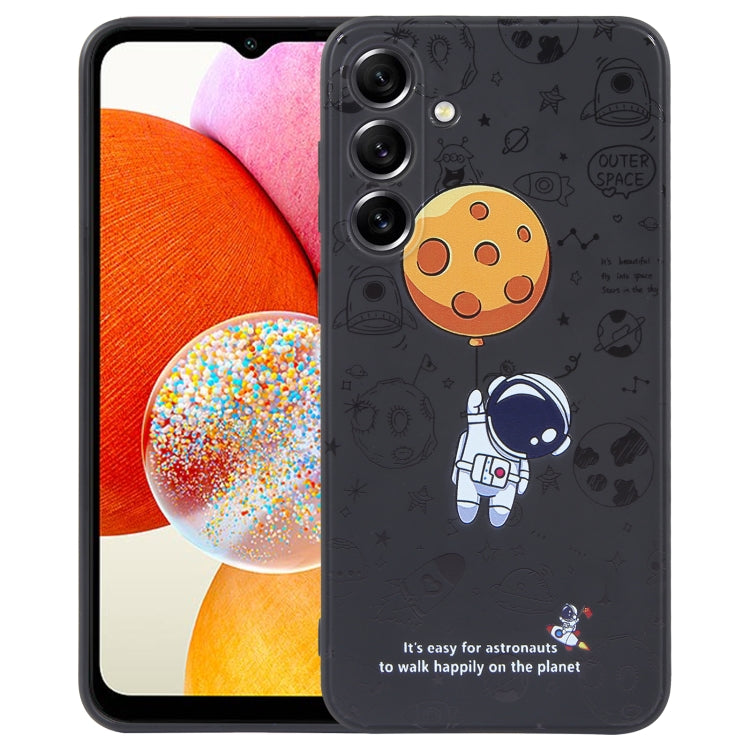 Astronaut Pattern Silicone Straight Edge Phone Case, For Samsung Galaxy S21 Ultra 5G, For Samsung Galaxy A24, For Samsung Galaxy A14, For Samsung Galaxy S20, For Samsung Galaxy A34 5G, For Samsung Galaxy S20+
