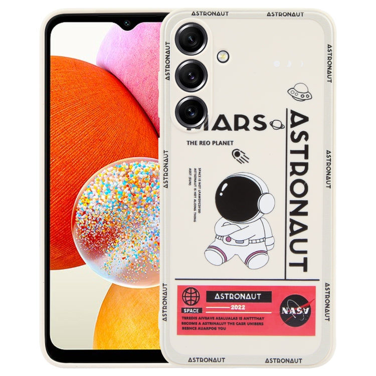 Astronaut Pattern Silicone Straight Edge Phone Case, For Samsung Galaxy S21 Ultra 5G, For Samsung Galaxy A24, For Samsung Galaxy A14, For Samsung Galaxy S20, For Samsung Galaxy A34 5G, For Samsung Galaxy S20+