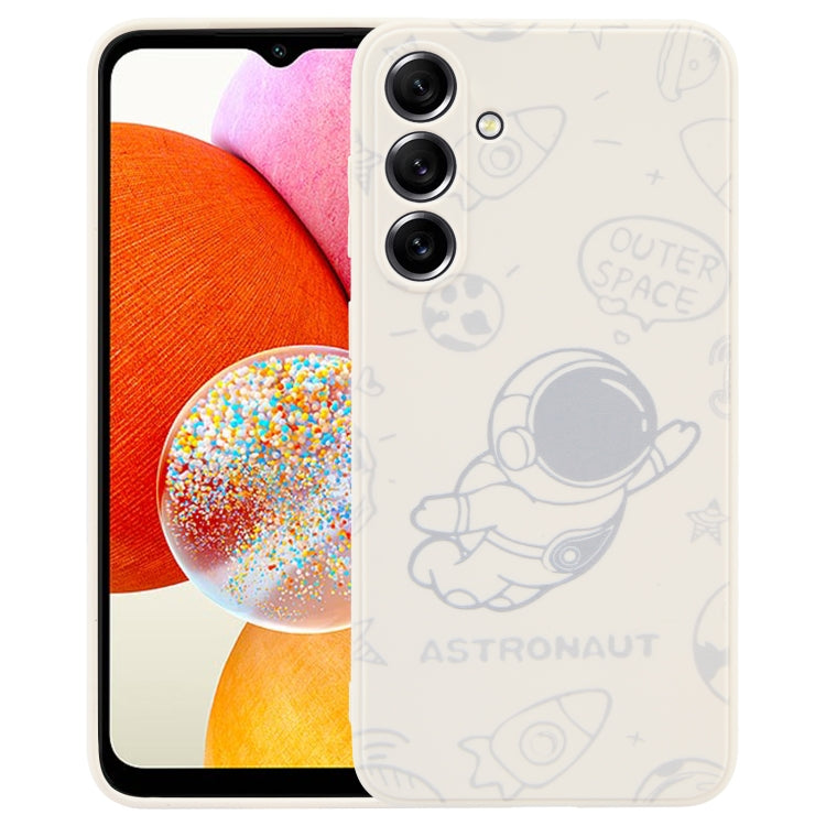 Astronaut Pattern Silicone Straight Edge Phone Case, For Samsung Galaxy S21 Ultra 5G, For Samsung Galaxy A24, For Samsung Galaxy A14, For Samsung Galaxy S20, For Samsung Galaxy A34 5G, For Samsung Galaxy S20+