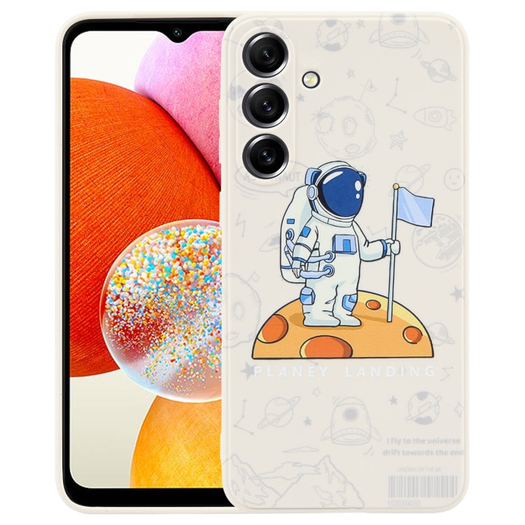 Astronaut Pattern Silicone Straight Edge Phone Case, For Samsung Galaxy S21 Ultra 5G, For Samsung Galaxy A24, For Samsung Galaxy A14, For Samsung Galaxy S20, For Samsung Galaxy A34 5G, For Samsung Galaxy S20+