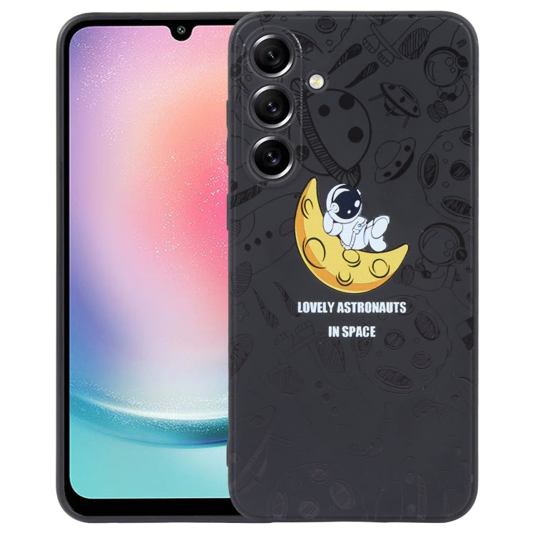 Astronaut Pattern Silicone Straight Edge Phone Case, For Samsung Galaxy S21 Ultra 5G, For Samsung Galaxy A24, For Samsung Galaxy A14, For Samsung Galaxy S20, For Samsung Galaxy A34 5G, For Samsung Galaxy S20+