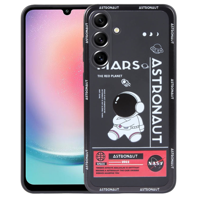 Astronaut Pattern Silicone Straight Edge Phone Case, For Samsung Galaxy S21 Ultra 5G, For Samsung Galaxy A24, For Samsung Galaxy A14, For Samsung Galaxy S20, For Samsung Galaxy A34 5G, For Samsung Galaxy S20+