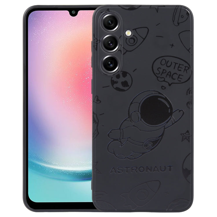 Astronaut Pattern Silicone Straight Edge Phone Case, For Samsung Galaxy S21 Ultra 5G, For Samsung Galaxy A24, For Samsung Galaxy A14, For Samsung Galaxy S20, For Samsung Galaxy A34 5G, For Samsung Galaxy S20+