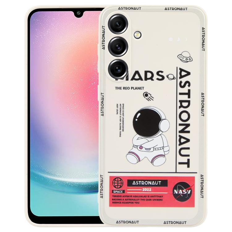 Astronaut Pattern Silicone Straight Edge Phone Case, For Samsung Galaxy S21 Ultra 5G, For Samsung Galaxy A24, For Samsung Galaxy A14, For Samsung Galaxy S20, For Samsung Galaxy A34 5G, For Samsung Galaxy S20+
