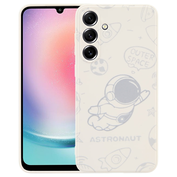 Astronaut Pattern Silicone Straight Edge Phone Case, For Samsung Galaxy S21 Ultra 5G, For Samsung Galaxy A24, For Samsung Galaxy A14, For Samsung Galaxy S20, For Samsung Galaxy A34 5G, For Samsung Galaxy S20+