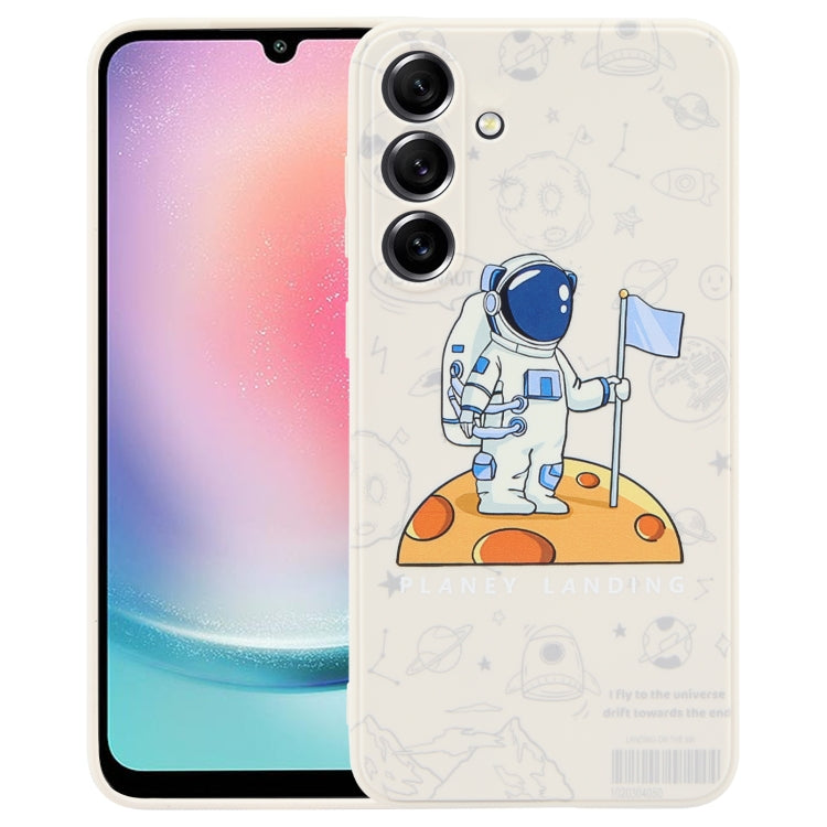 Astronaut Pattern Silicone Straight Edge Phone Case, For Samsung Galaxy S21 Ultra 5G, For Samsung Galaxy A24, For Samsung Galaxy A14, For Samsung Galaxy S20, For Samsung Galaxy A34 5G, For Samsung Galaxy S20+