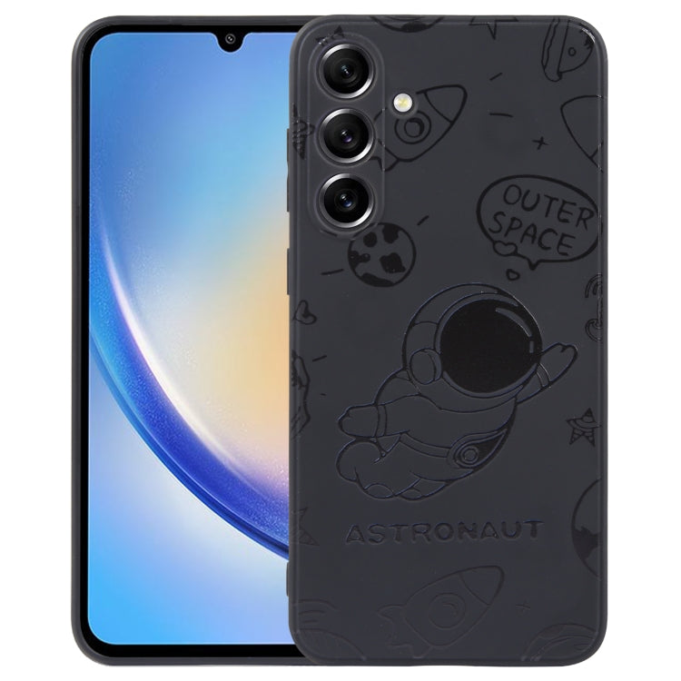 Astronaut Pattern Silicone Straight Edge Phone Case, For Samsung Galaxy S21 Ultra 5G, For Samsung Galaxy A24, For Samsung Galaxy A14, For Samsung Galaxy S20, For Samsung Galaxy A34 5G, For Samsung Galaxy S20+