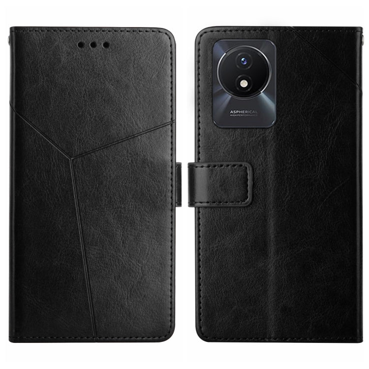HT01 Y-shaped Pattern Flip Leather Phone Case, For vivo V27E 4G Global, For vivo Y02A 4G / Y02 4G / Y11 2023, For vivo Y55S 5G 2023 / Y55 5G / T1 5G, For vivo Y75 5G Global, For vivo Y56 5G Global, For vivo Y02S Global / Y16 4G Global, For vivo Y77E 5G...