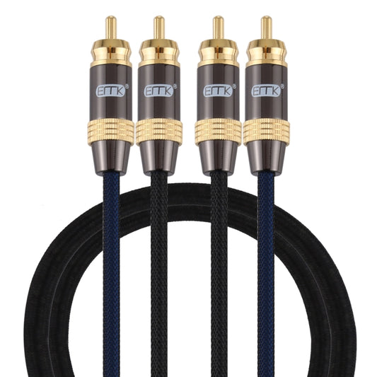 EMK 2 x RCA Male to 2 x RCA Male Gold Plated Connector Nylon Braid Coaxial Audio Cable for TV / Amplifier / Home Theater / DVD, 1m, 1.5m, 2m, 3m, 5m