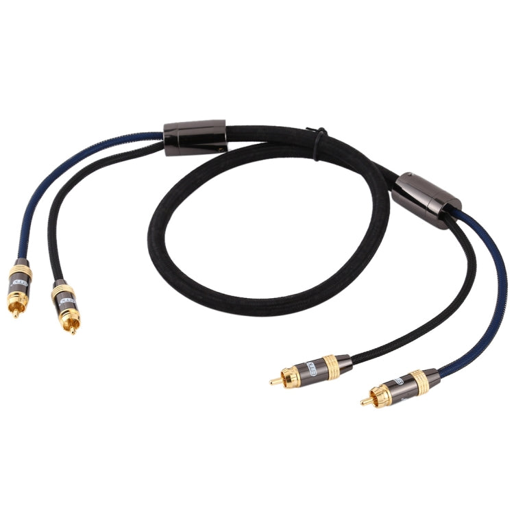 EMK 2 x RCA Male to 2 x RCA Male Gold Plated Connector Nylon Braid Coaxial Audio Cable for TV / Amplifier / Home Theater / DVD, 1m, 1.5m, 2m, 3m, 5m