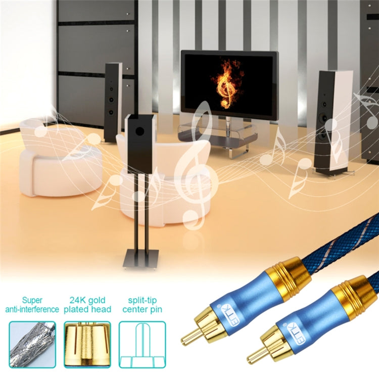 EMK 2 x RCA Male to 2 x RCA Male Gold Plated Connector Nylon Braid Coaxial Audio Cable for TV / Amplifier / Home Theater / DVD, 1m, 1.5m, 2m, 3m, 5m