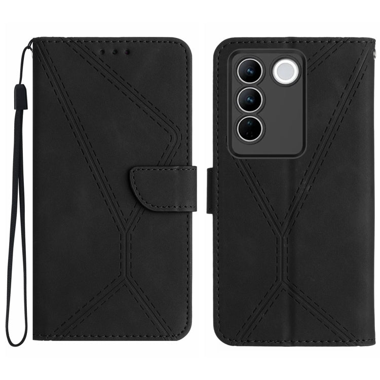 Stitching Embossed Leather Phone Case, For vivo V27E 4G Global, For vivo Y02A 4G / Y02 4G / Y11 2023, For vivo Y55S 5G 2023 / Y55 5G / T1 5G, For vivo Y75 5G Global, For vivo Y56 5G Global, For vivo Y02S Global / Y16 4G Global, For vivo Y77E 5G        ...