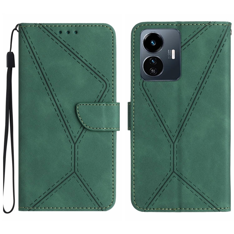 Stitching Embossed Leather Phone Case, For vivo Y22 4G Global / Y35 4G Global