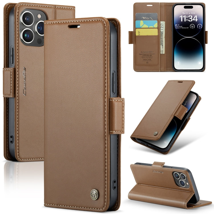 CaseMe 023 Butterfly Buckle Litchi Texture RFID Anti-theft Leather Phone Case, For iPhone 15 Pro Max, For iPhone 14, For iPhone 15 Pro, For iPhone 14 Plus, For iPhone 15 Plus, For iPhone 14 Pro, For iPhone 15, For iPhone 14 Pro Max