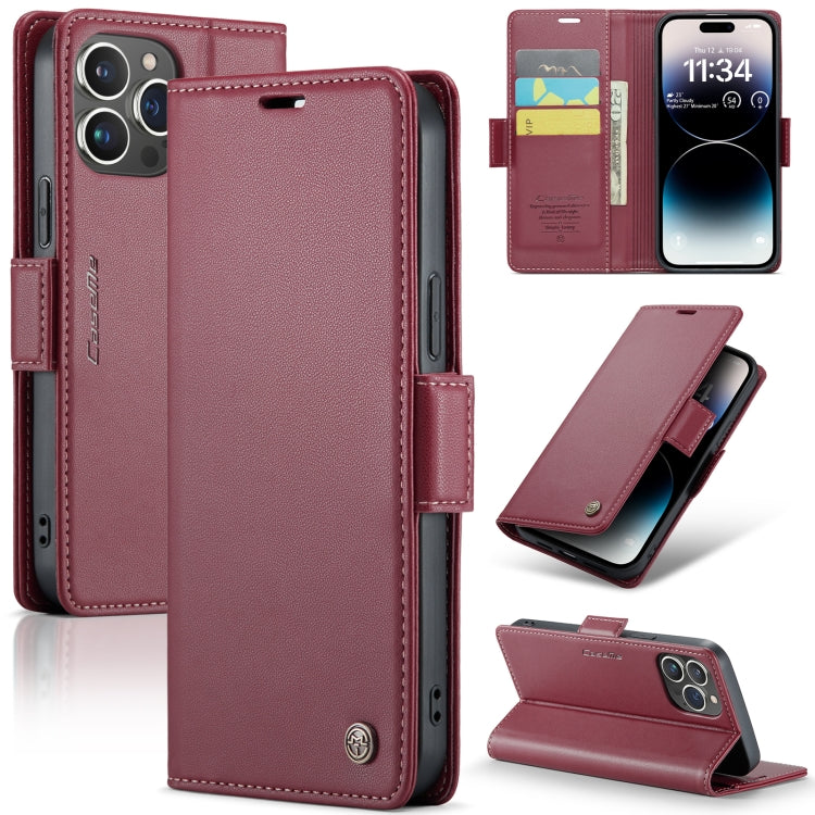 CaseMe 023 Butterfly Buckle Litchi Texture RFID Anti-theft Leather Phone Case, For iPhone 15 Pro Max, For iPhone 14, For iPhone 15 Pro, For iPhone 14 Plus, For iPhone 15 Plus, For iPhone 14 Pro, For iPhone 15, For iPhone 14 Pro Max