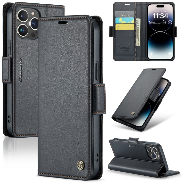 CaseMe 023 Butterfly Buckle Litchi Texture RFID Anti-theft Leather Phone Case, For iPhone 15 Pro Max, For iPhone 14, For iPhone 15 Pro, For iPhone 14 Plus, For iPhone 15 Plus, For iPhone 14 Pro, For iPhone 15, For iPhone 14 Pro Max