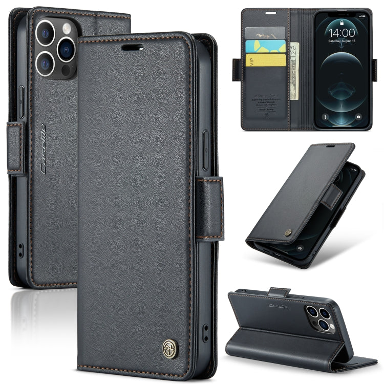 CaseMe 023 Butterfly Buckle Litchi Texture RFID Anti-theft Leather Phone Case, For iPhone 13, For iPhone 13 mini, For iPhone 13 Pro, For iPhone 13 Pro Max, For iPhone 12 / 12 Pro, For iPhone 12 Pro Max, For iPhone 12 mini, For iPhone 11